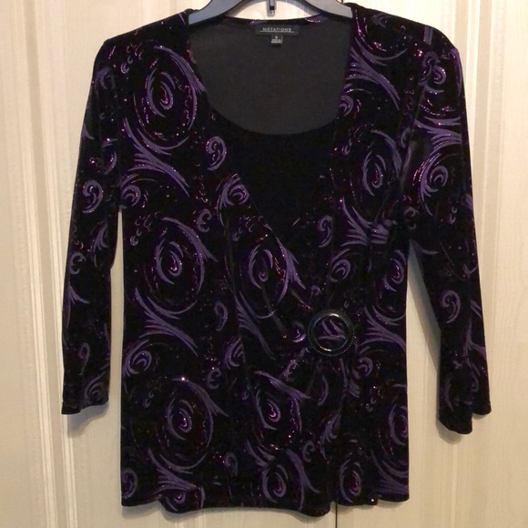 Festive glitter top by Notations. - Picture 1 of 8